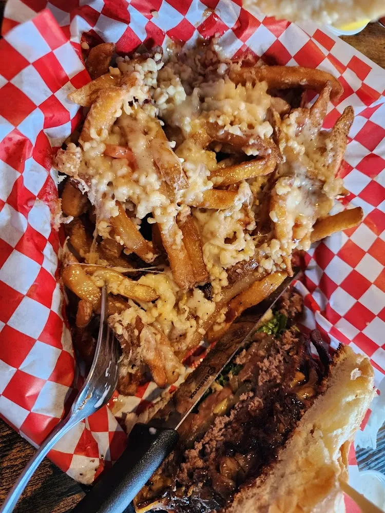 Beast Mode Burger with Loaded Garlic Fries